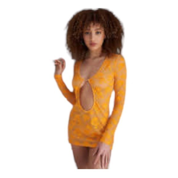 Savage Fenty NWT  Strap Up Long-Sleeve Lace Slip‎ Set with Panties Sz S - Picture 1 of 6